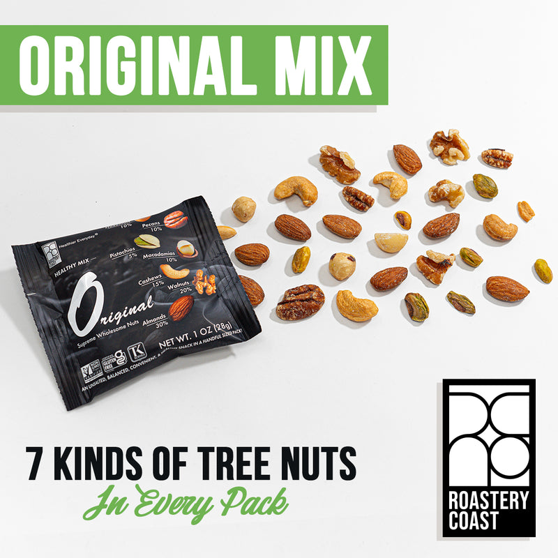 Roastery Coast Original Mix | 7 Tree Nuts Mix | 22 or 50 Pack