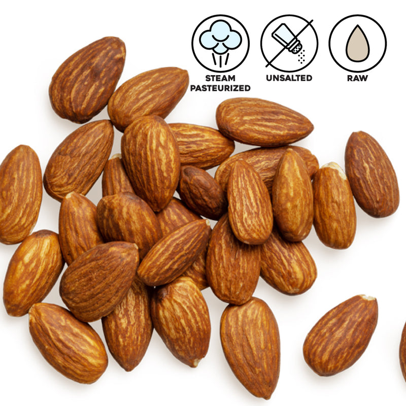 Bulk Almonds | Raw | Steam Pasteurized | Unsalted | 50lbs