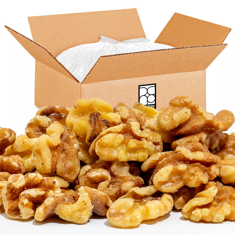 Bulk Walnuts | Halves and Pieces | Steam Pasteurized | 25lbs
