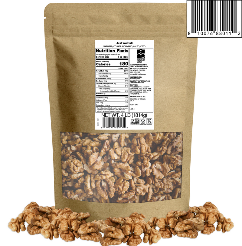 Roastery Coast - Just Walnuts | 4 LB Bulk  (UPC:00810076880112)